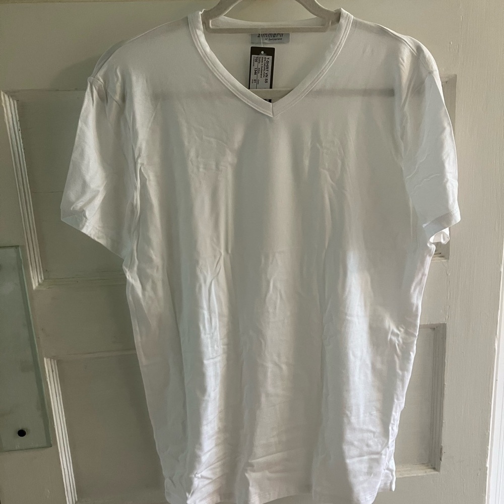 Zimmerli of Switzerland white vneck tshirt modal nwt